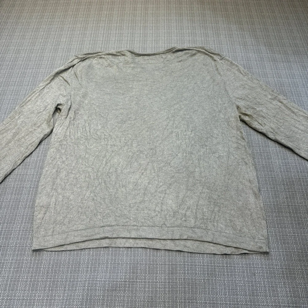 Banana Republic Silk Cashmere V-Neck Sweater Mens Large Gray Long Sleeve